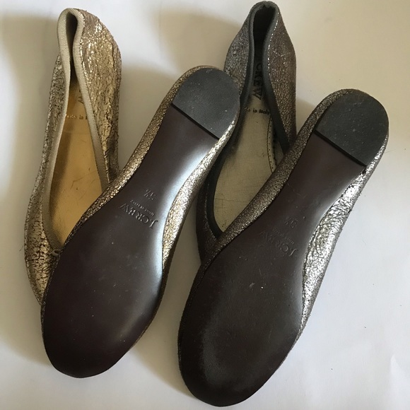 J Crew Leather Ballet Flats (Gold or Pewter) - Picture 6 of 7